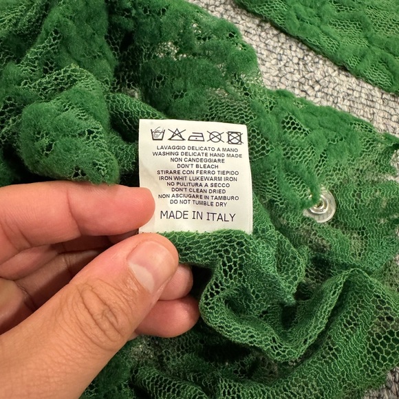 Fornarina Green Lace Long Sleeve Top - Picture 6 of 8